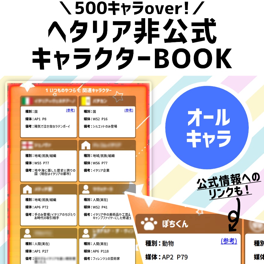 ヘタリア非公式キャラクターBOOK（オールキャラ）