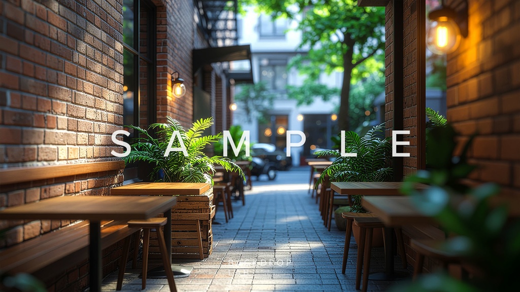 【背景セット】緑に包まれた癒しの空間(8枚)