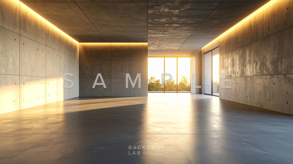 【背景セット】洗練されたコンクリート空間(8枚)