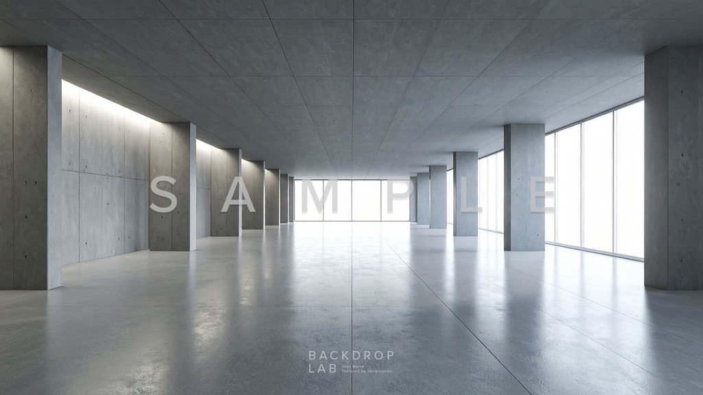 【背景セット】洗練されたコンクリート空間(8枚)