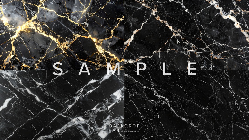 【背景セット】黒基調の大理石テクスチャ(15枚)