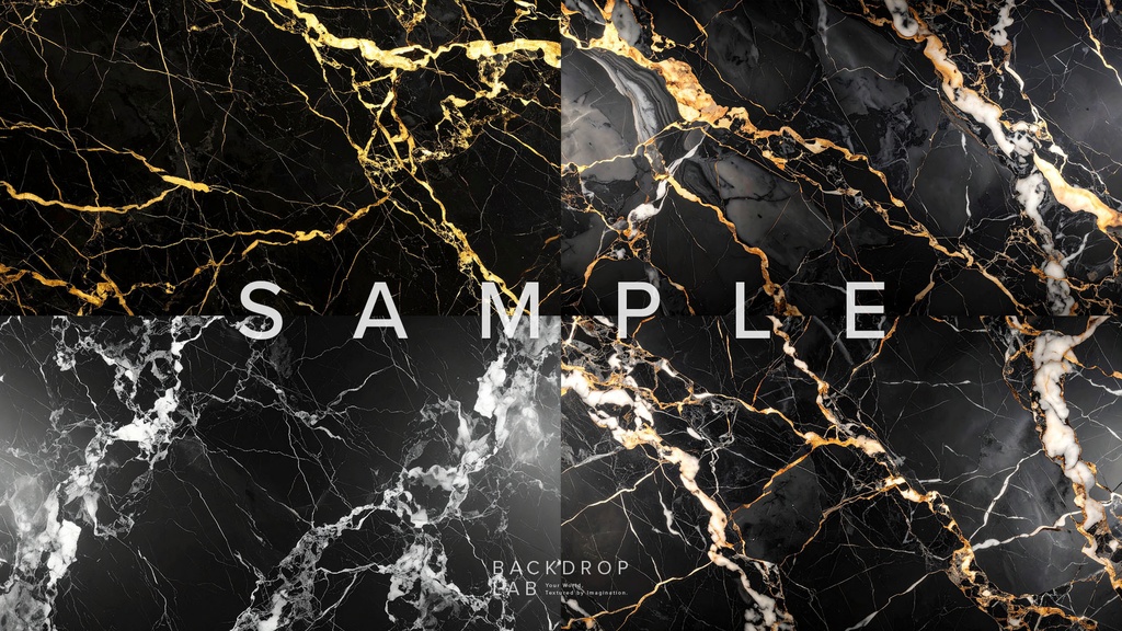 【背景セット】黒基調の大理石テクスチャ(15枚)