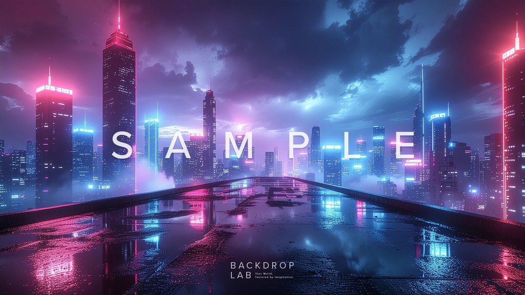 【背景セット】幻想的な光の都市空間(10枚)