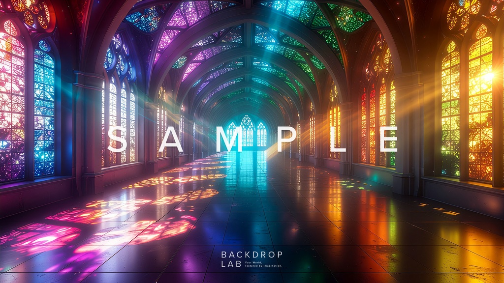 【背景セット】幻想的なステンドグラス空間(10枚)