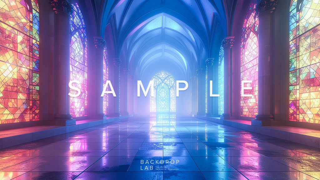 【背景セット】幻想的なステンドグラス空間(10枚)