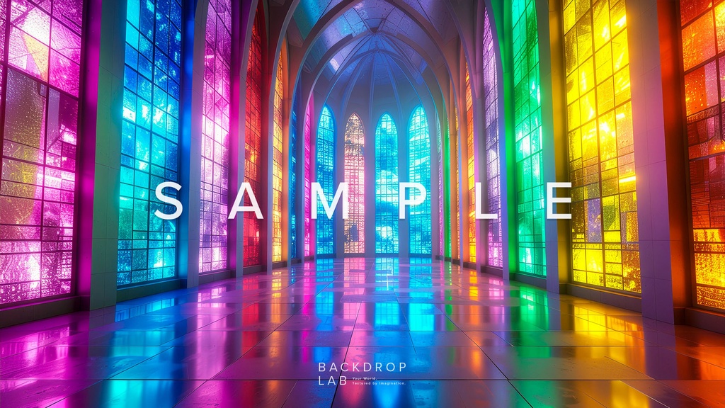 【背景セット】幻想的なステンドグラス空間(10枚)