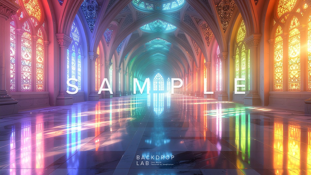 【背景セット】幻想的なステンドグラス空間(10枚)