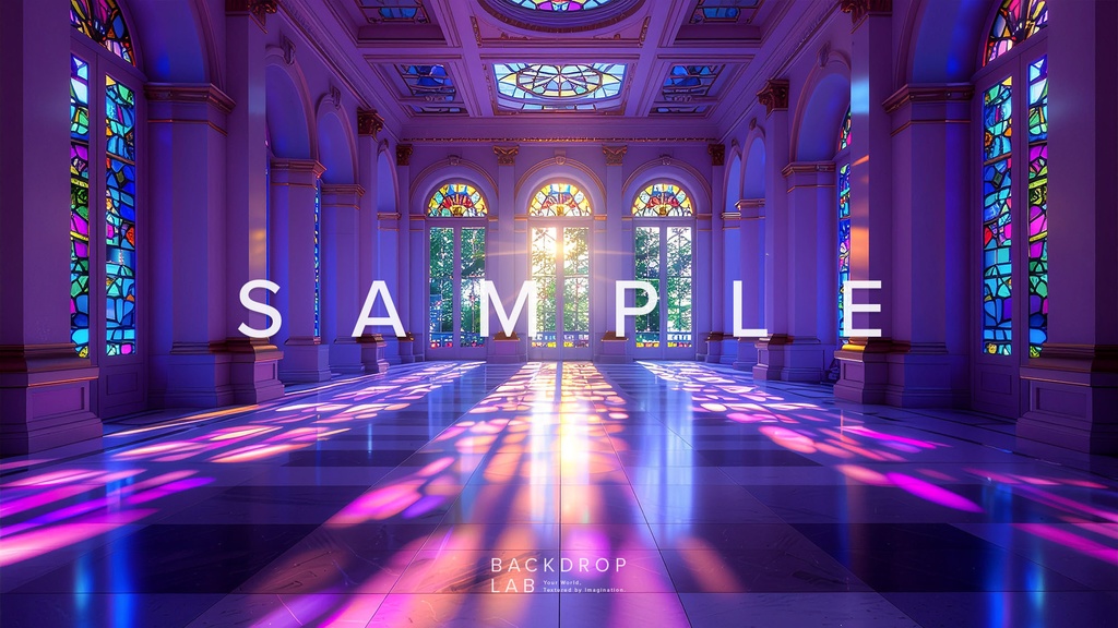 【背景セット】幻想的なステンドグラス空間(10枚)