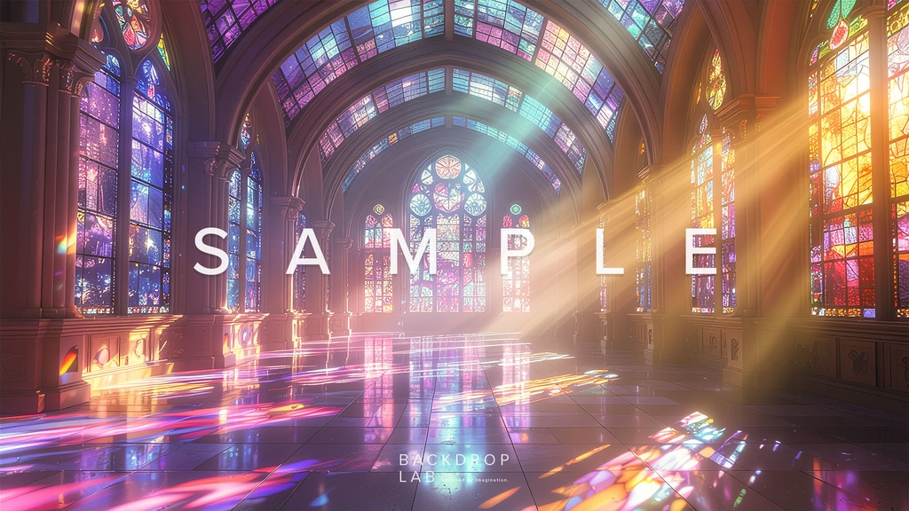 【背景セット】幻想的なステンドグラス空間(10枚)