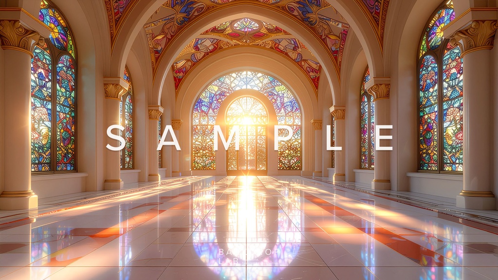 【背景セット】幻想的なステンドグラス空間(10枚)