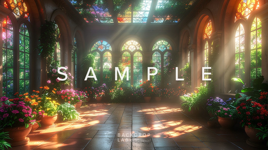 【背景セット】幻想的なステンドグラス空間(10枚)