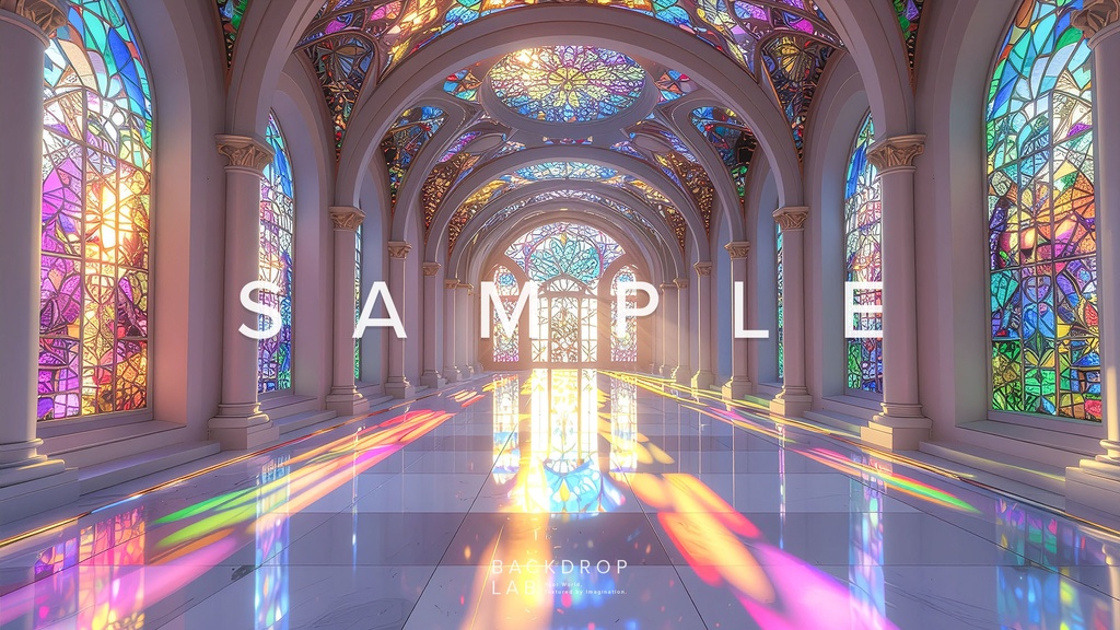 【背景セット】幻想的なステンドグラス空間(10枚)