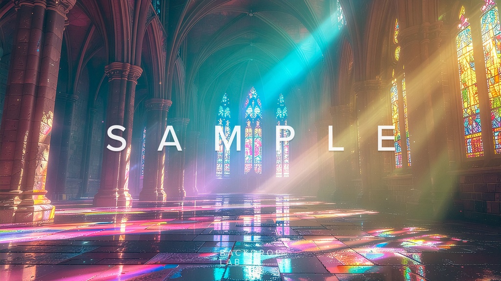 【背景セット】幻想的なステンドグラス空間(10枚)