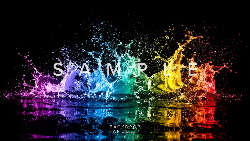 【背景セット】カラフルな水飛沫(15枚)