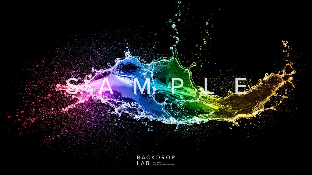 【背景セット】カラフルな水飛沫(15枚)