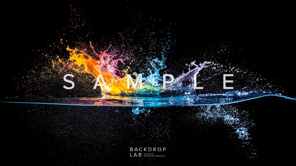 【背景セット】カラフルな水飛沫(15枚)