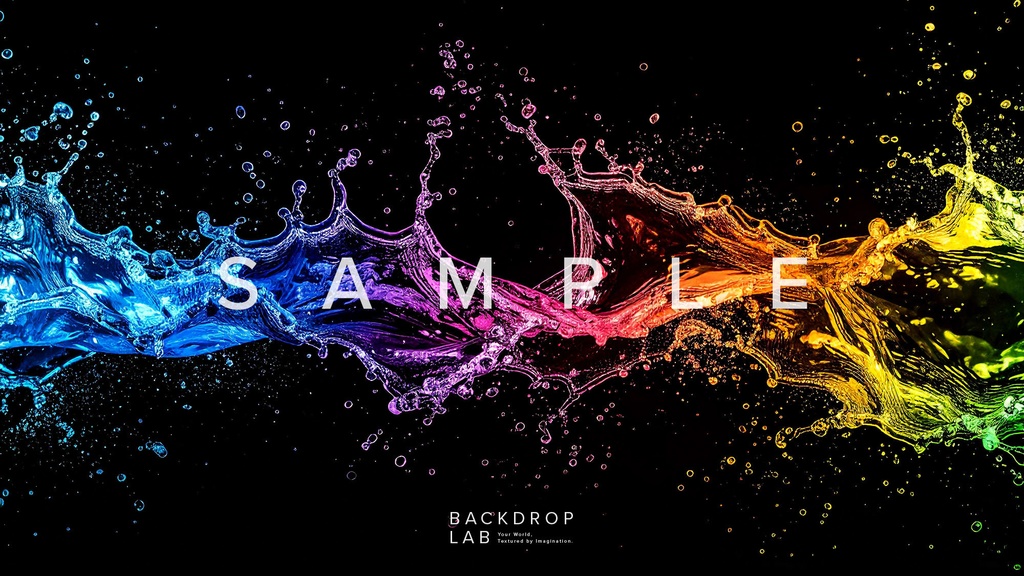 【背景セット】カラフルな水飛沫(15枚)