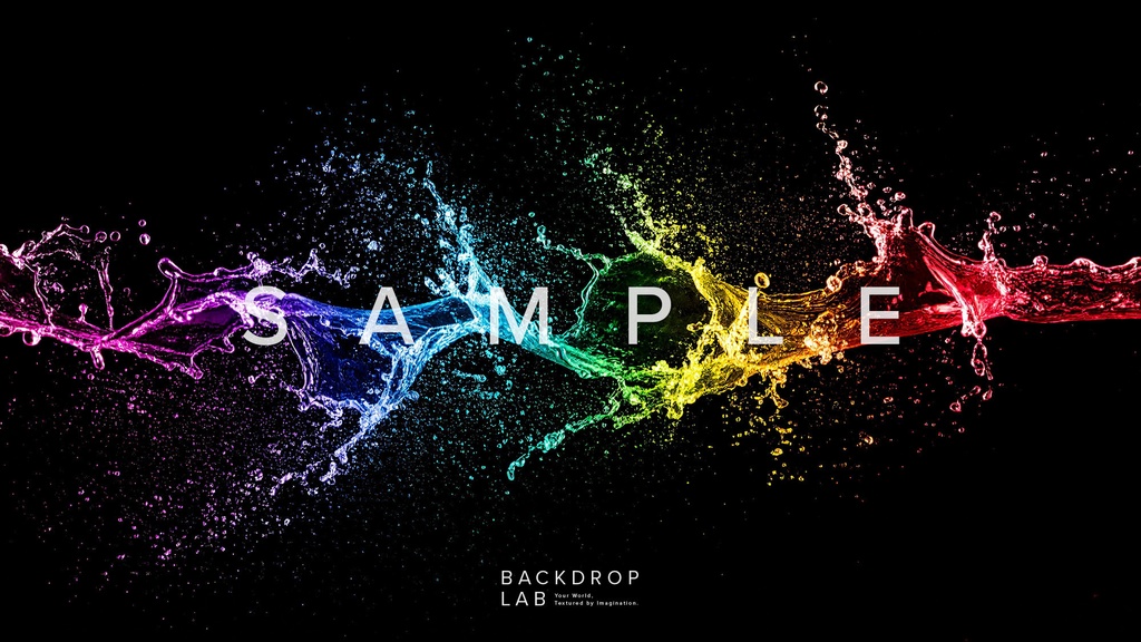 【背景セット】カラフルな水飛沫(15枚)
