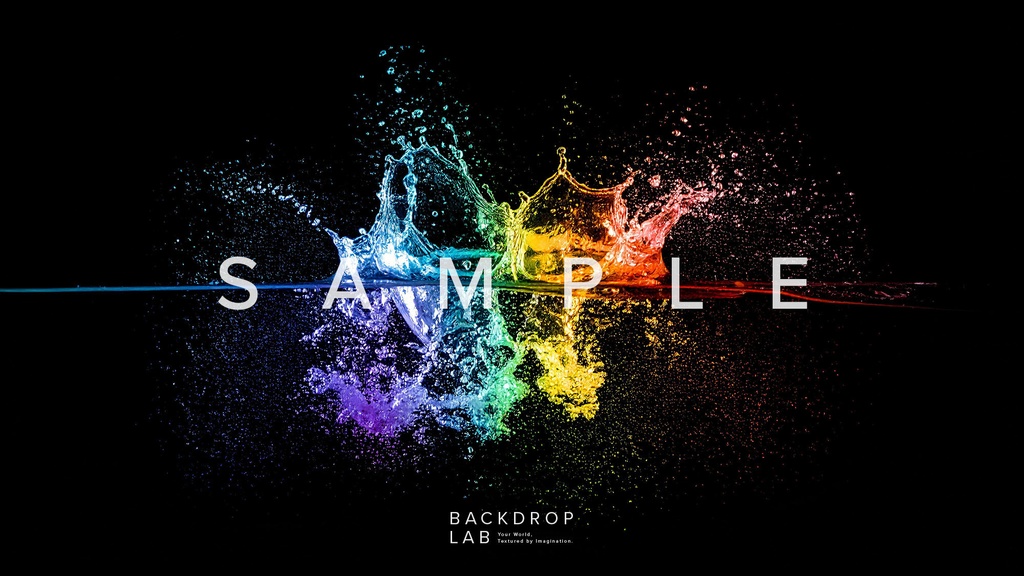 【背景セット】カラフルな水飛沫(15枚)