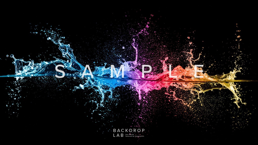 【背景セット】カラフルな水飛沫(15枚)