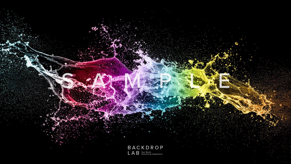 【背景セット】カラフルな水飛沫(15枚)