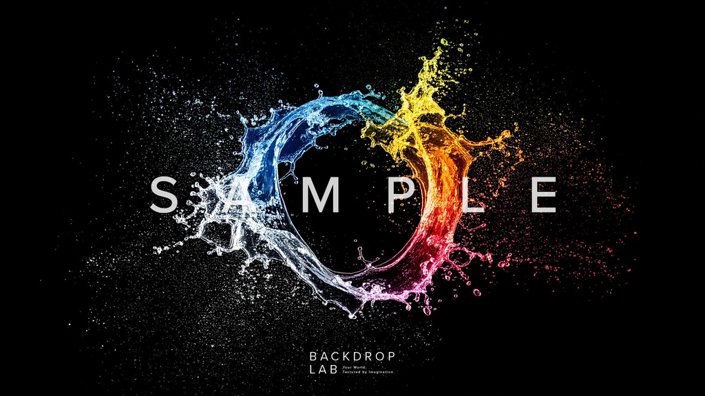 【背景セット】カラフルな水飛沫(15枚)