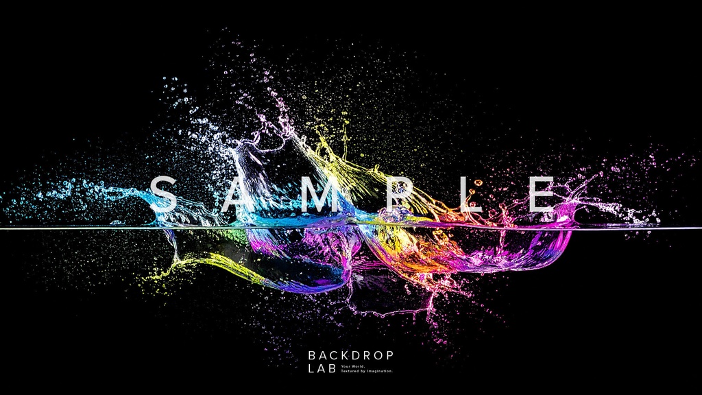 【背景セット】カラフルな水飛沫(15枚)