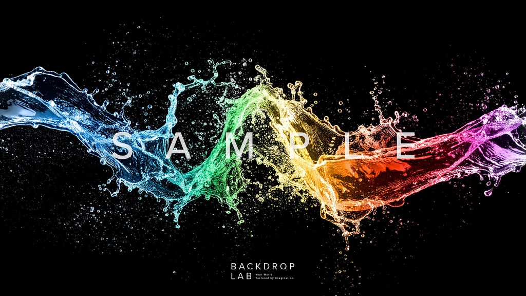 【背景セット】カラフルな水飛沫(15枚)