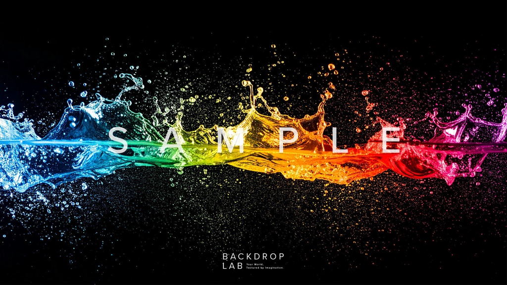 【背景セット】カラフルな水飛沫(15枚)