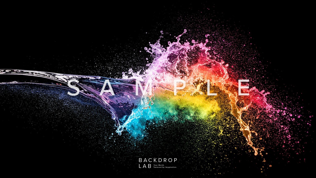 【背景セット】カラフルな水飛沫(15枚)