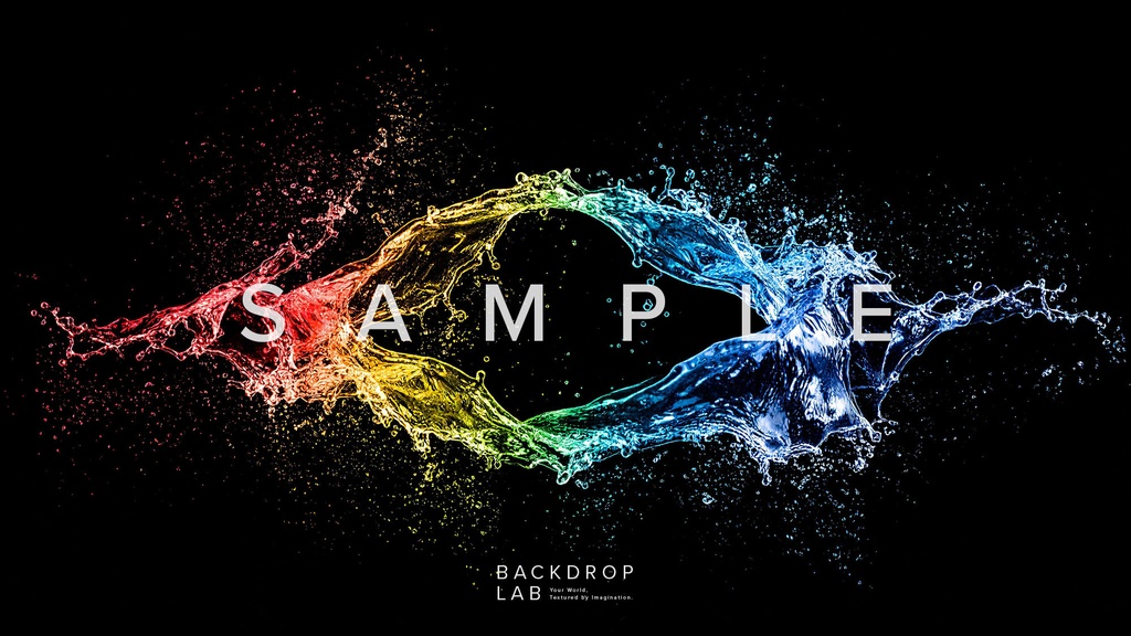 【背景セット】カラフルな水飛沫(15枚)