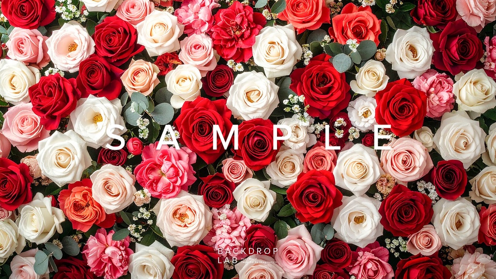 【背景】色とりどりの花のグラフィック素材(10枚セット)