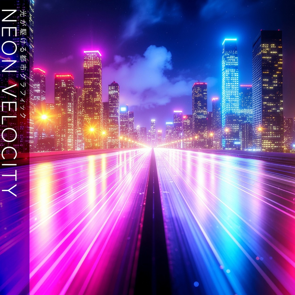 【背景】光が駆ける都市グラフィック(10枚セット)