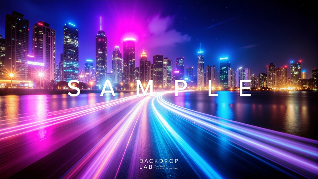 【背景】光が駆ける都市グラフィック(10枚セット)