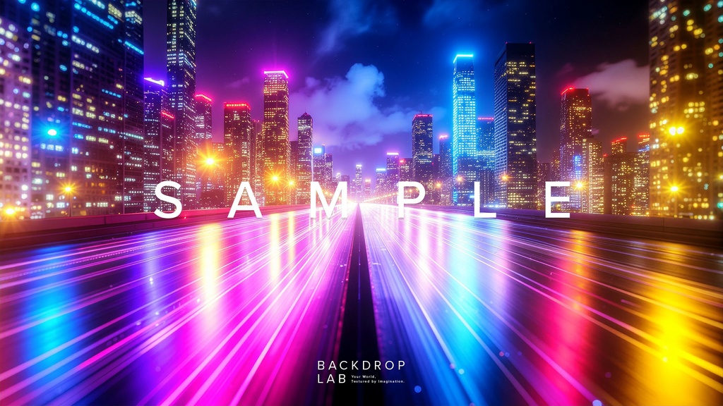 【背景】光が駆ける都市グラフィック(10枚セット)