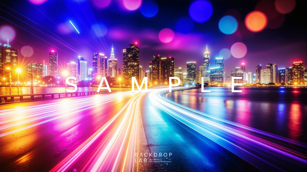 【背景】光が駆ける都市グラフィック(10枚セット)