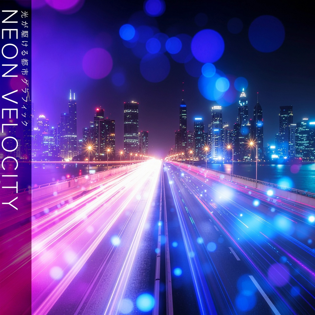 【背景セット】光が駆ける都市グラフィック(10枚)