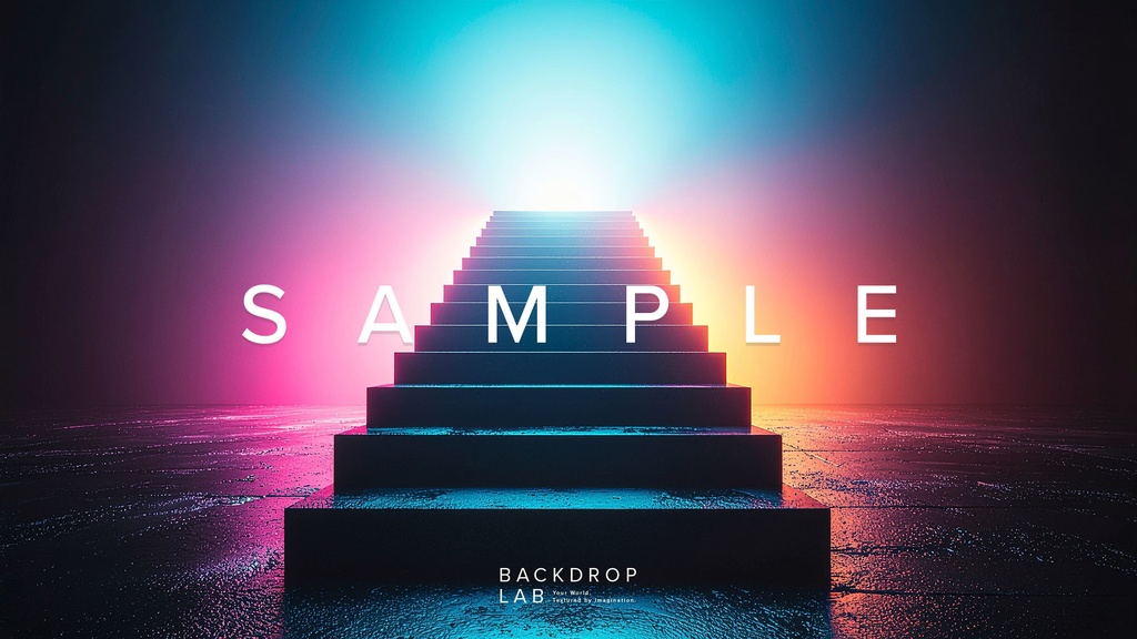 【背景】光に導かれる階段空間(10枚セット)