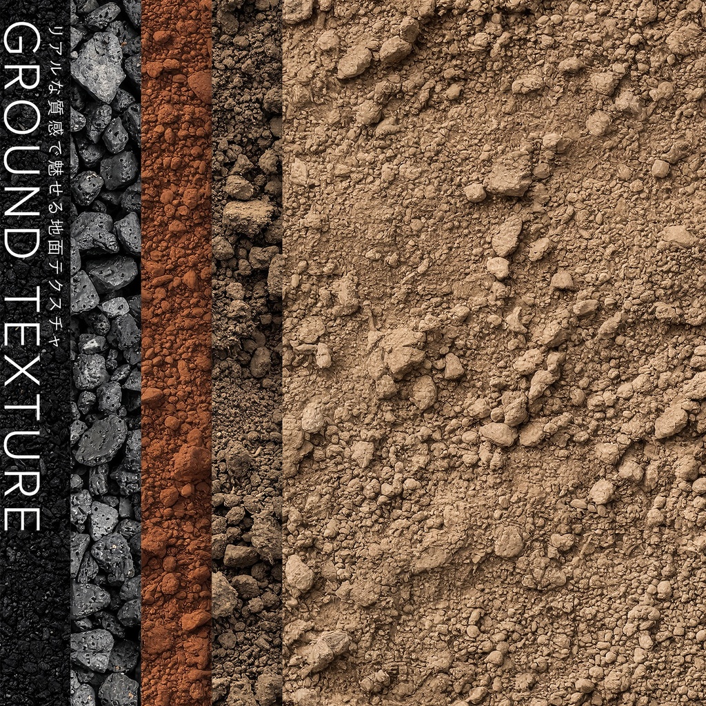 【背景セット】リアルな質感の地面テクスチャ(15枚)