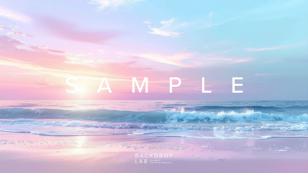 【背景セット】パステルカラーの水辺風景グラフィック(10枚)