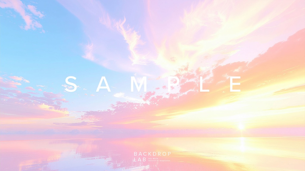 【背景セット】パステルカラーの水辺風景グラフィック(10枚)