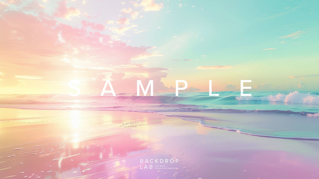 【背景セット】パステルカラーの水辺風景グラフィック(10枚)