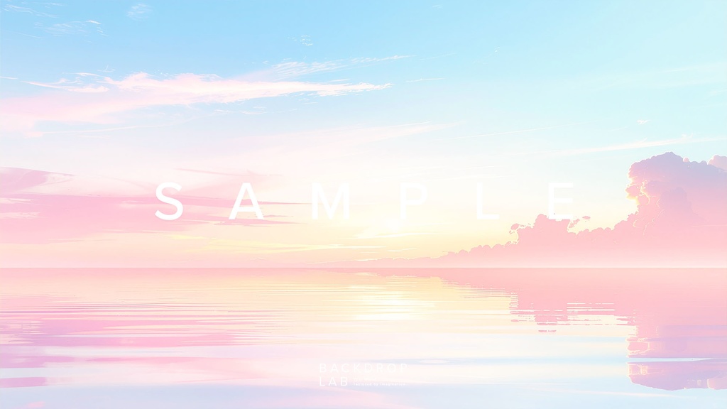 【背景セット】パステルカラーの水辺風景グラフィック(10枚)