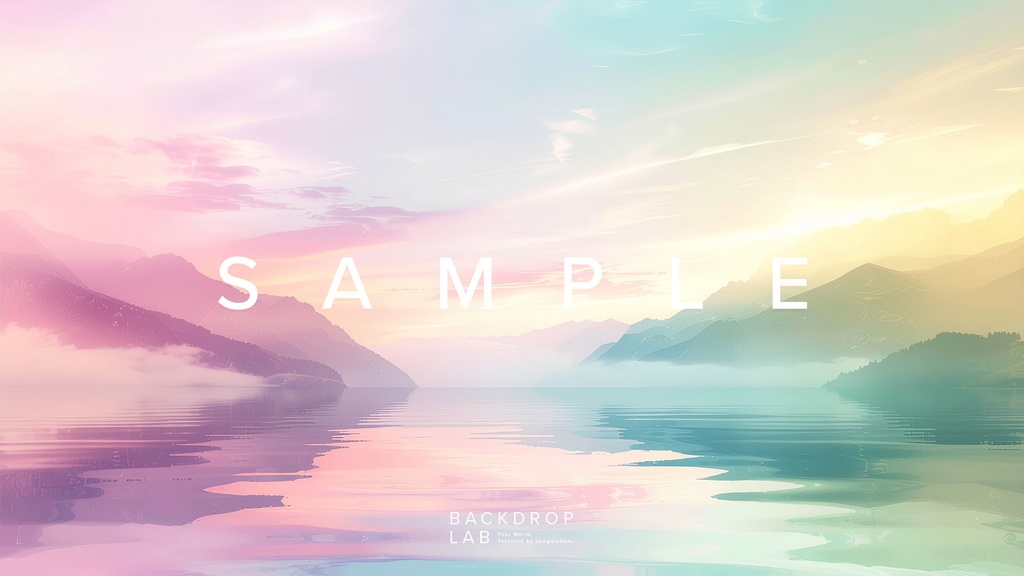 【背景セット】パステルカラーの水辺風景グラフィック(10枚)