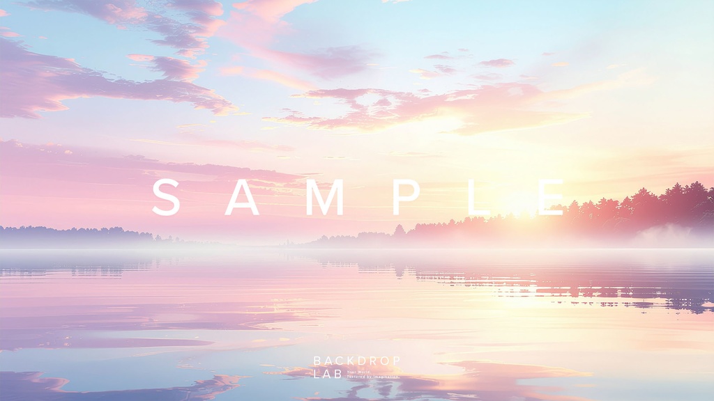 【背景セット】パステルカラーの水辺風景グラフィック(10枚)