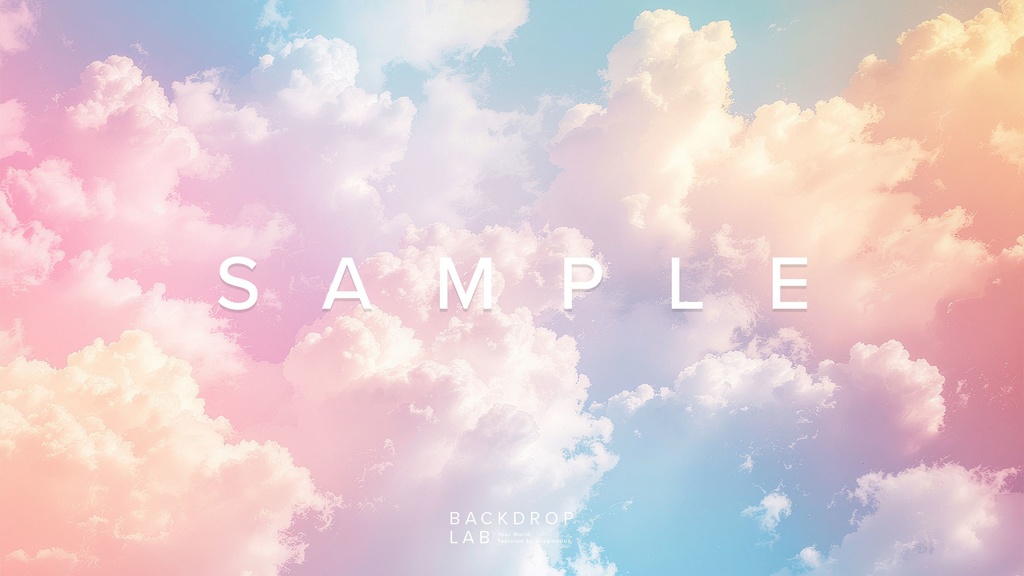 【背景セット】パステルカラーの雲グラフィック(10枚)