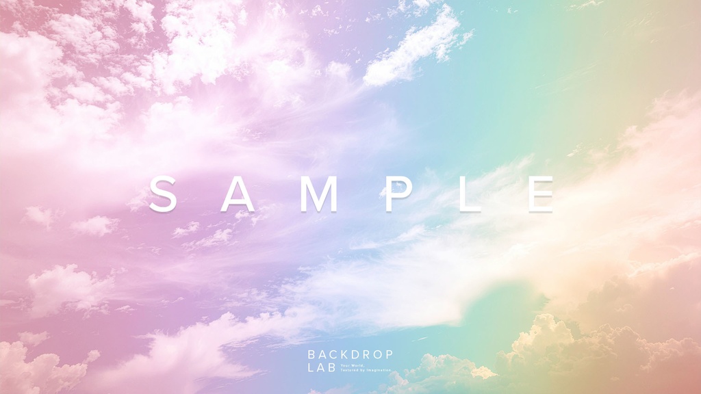 【背景セット】パステルカラーの雲グラフィック(10枚)