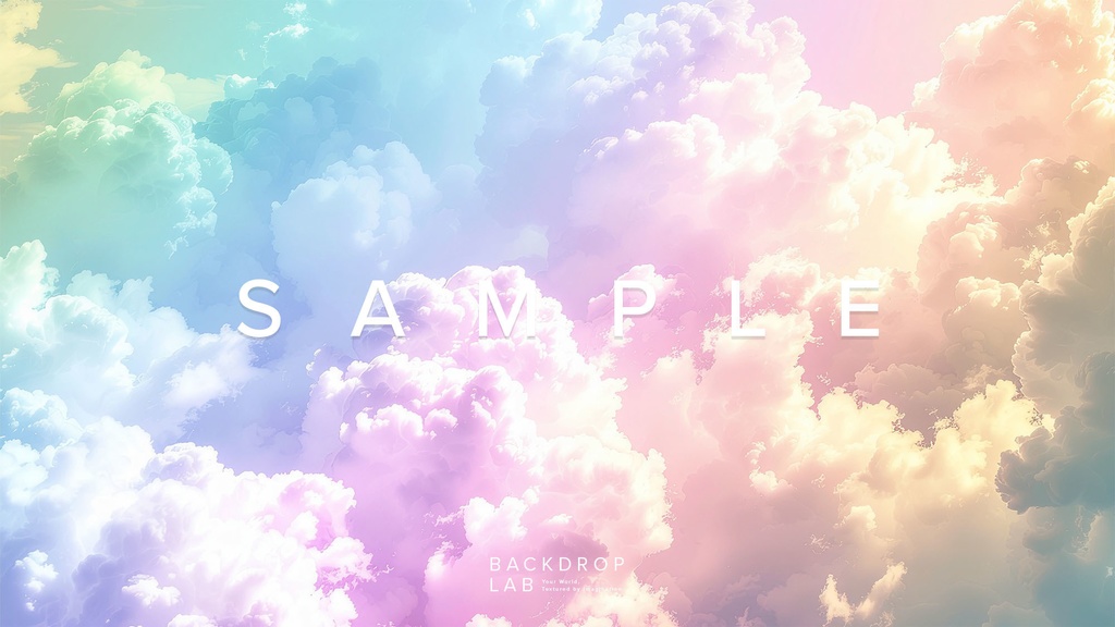 【背景セット】パステルカラーの雲グラフィック(10枚)