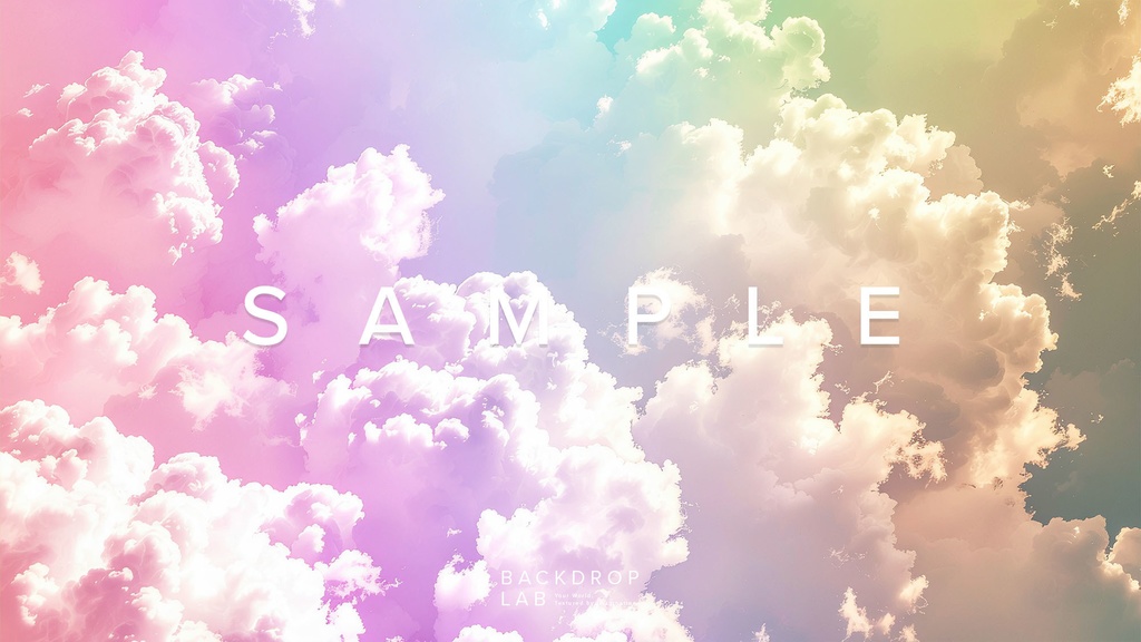 【背景セット】パステルカラーの雲グラフィック(10枚)