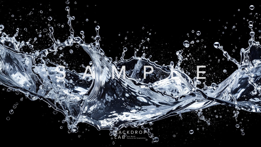 【背景セット】黒背景 水飛沫素材集(15枚)